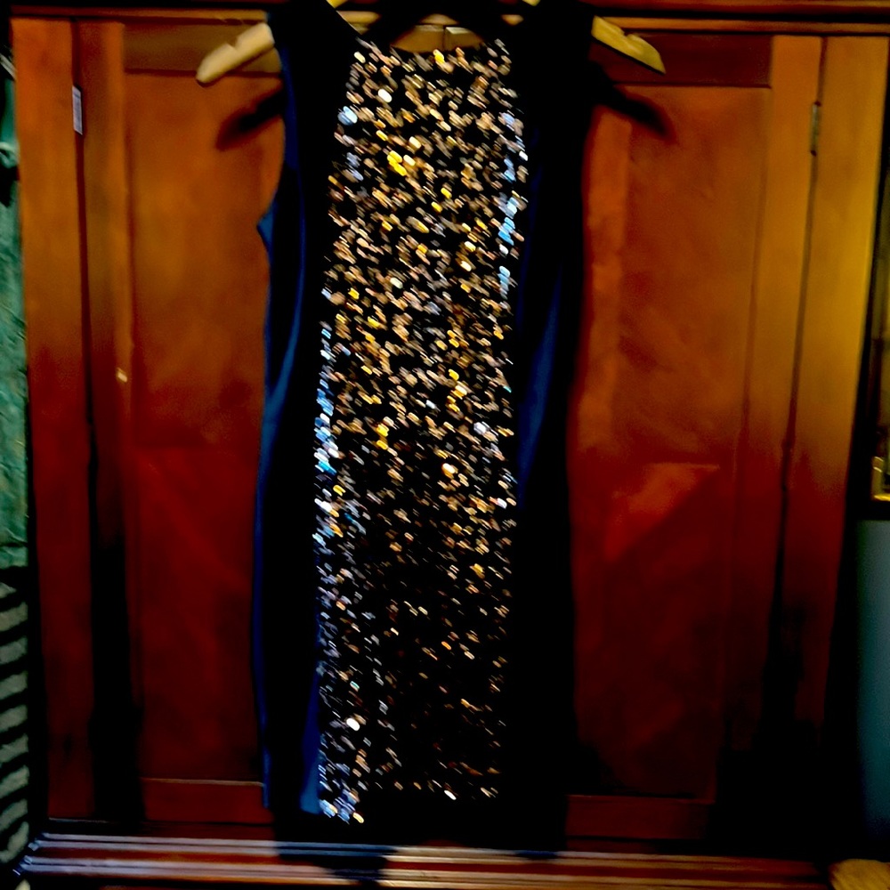 Vintage black formal with gold and black sequins size 3